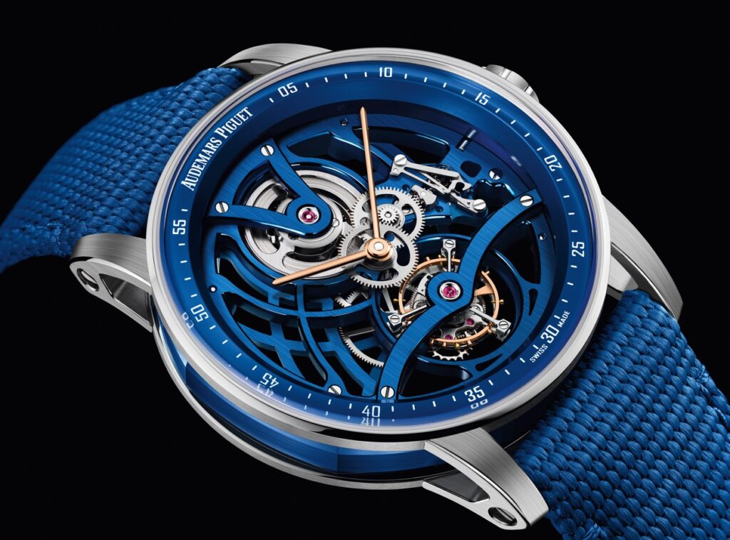 Audemars Piguet Tourbillon Esqueleto: Cerámica en azul eléctrico