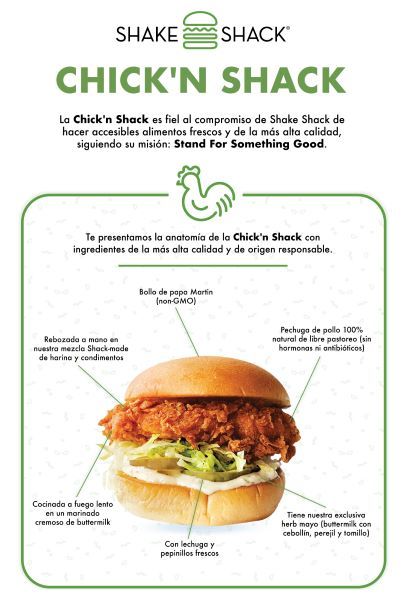 La Chick’n Shack es una hamburguesa que está hecha con una crujiente pechuga de pollo