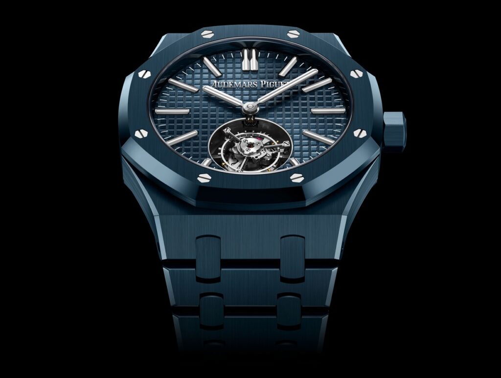Royal Oak Tourbillon Volante Automático en cerámica Bleu Nuit, Nuage 50