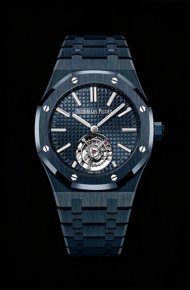 Royal Oak Tourbillon Volante Automático en cerámica Bleu Nuit, Nuage 50