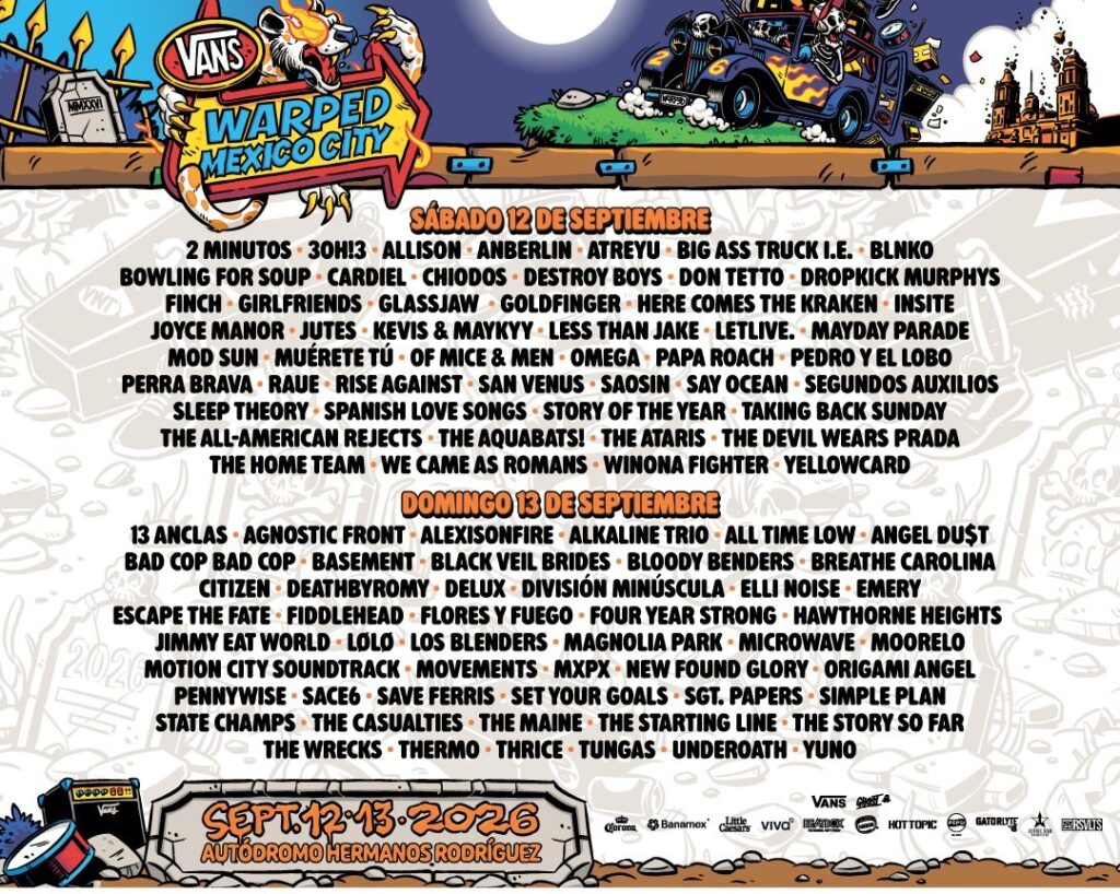 VANS Warped Tour México revela las bandas por día