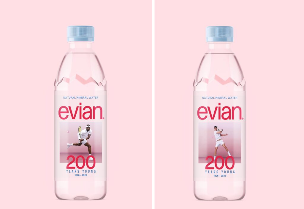 evian lanza edición limitada con Carlos Alcaraz y Frances Tiafoe
