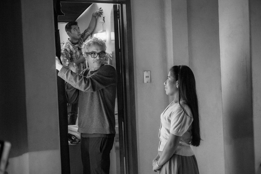 alfonso cuarón con cleo en roma