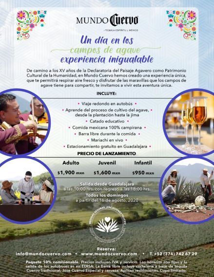Mundo Cuervo, la división de turismo y hospitalidad de José Cuervo, creó “Un día en los campos de agave”.